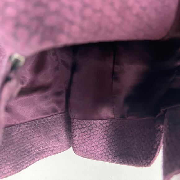 Vintage 70s Leathercraft Purple Textured Leather Jacket Zip Up Collarless Sz M - Picture 6 of 9